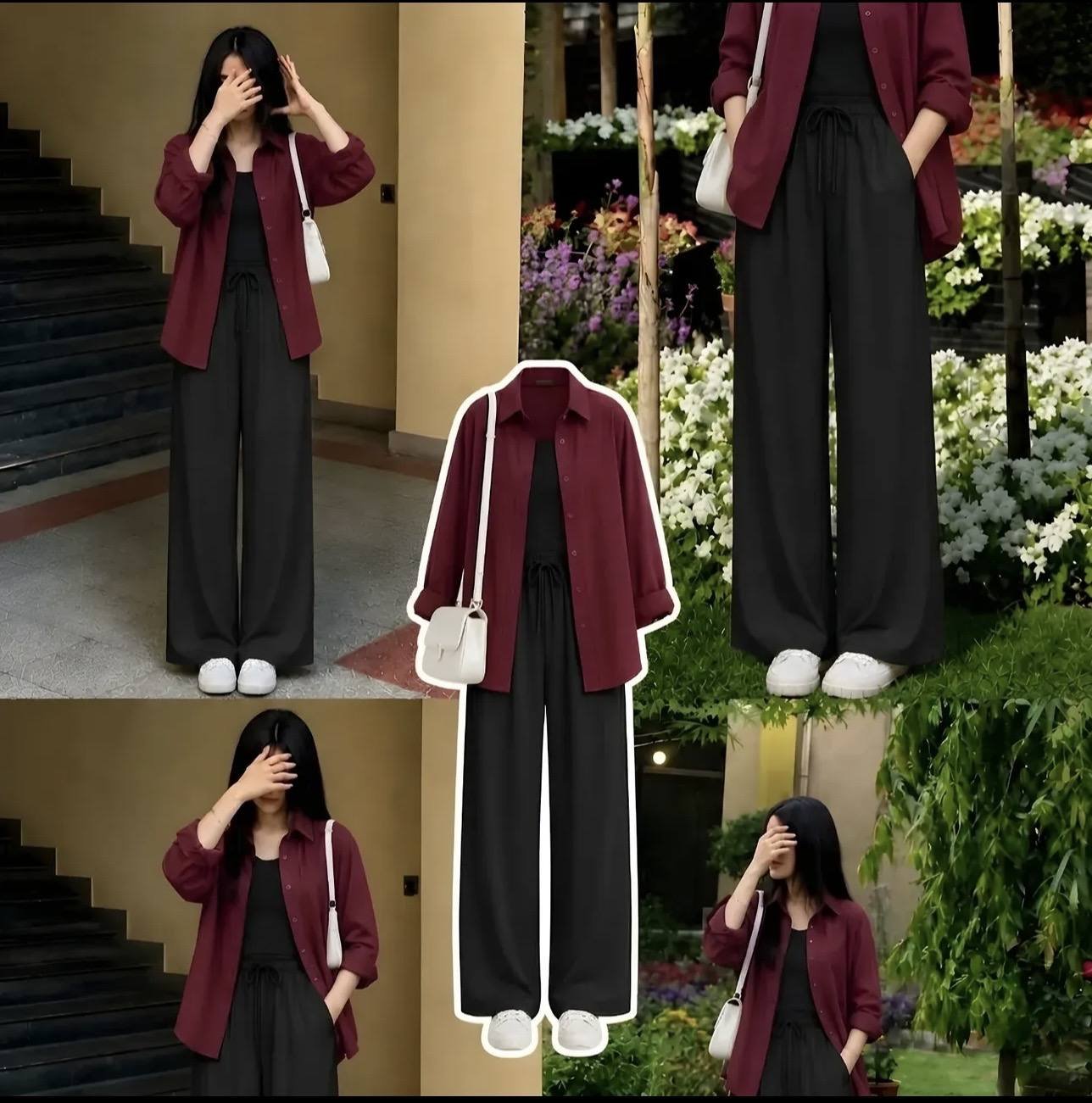 Featured maroon co-ord